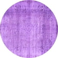 thumbnail image 1 of Ahgly Company Indoor Round Abstract Purple Contemporary Area Rugs, 5' Round, 1 of 4