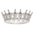 thumbnail image 1 of FORSEVEN Corona de reina con diamantes de imitación, coronas y tiaras de boda para mujer, accesorios para el pelo de fiesta, corona de princesa, corona de cumpleaños, corona nupcial de cristal (plata+, 1 of 5