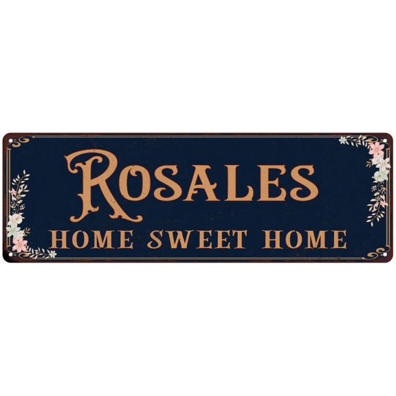 ROSALES Home Sweet Home Victorian Look 6x18 Metal Sign 106180046749