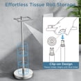thumbnail image 6 of TVOFEK Toilet Paper Holder Freestanding Adjustable Height, Toilet Roll Holder Stainless Steel, Post Pivoting Design & Stable Weighted Base, Brushed Nickel, 6 of 14