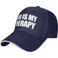 thumbnail image 1 of God is My Therapy Hat Classic Low Profile Baseball Cap Adjustable Golf Dad Hats, 1 of 8