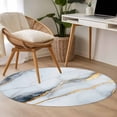 thumbnail image 4 of Gray Marble Round Area Rug 3.3 FT, Non Slip Small Entryway Kitchen Mat, Modern Ink Painting Art Abstract Washable Soft Circular Rug Non-Shedding Door Mat for Bathroom Playroom Kids Room, 4 of 9