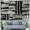 thumbnail image 4 of Nawypu  White Modern Japanese Wall Tapestry, Black Abstract Leaf Wall Hanging Large Tapestry Decoration Fiber White Hem Around for Dorm Room Bedroom, 4 of 6