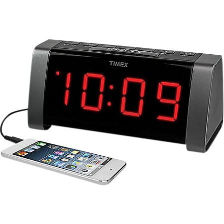 Maxi Time Alarm Clock Radio 0950515 Analog White with White Dial Luminous Hands