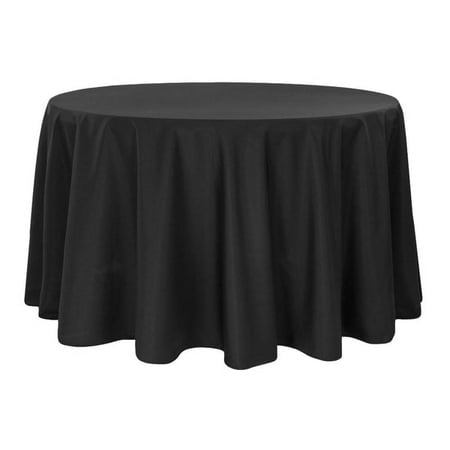 

1 Pc Economy Polyester Tablecloth 108 Round - Black for Occasional Use One-Time Event or Casual Affair