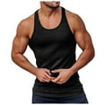thumbnail image 2 of Linfrsh Mens Tank Tops Summer Sleeveless Loose Crewneck Casual Print Tank Top Black,5XL, 2 of 5