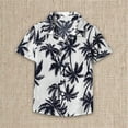 thumbnail image 2 of KAUOD Baby Boys Casual Cartoon Print Tee Button Down Slim-Fit Tops Short Sleeve Aloha Hawaiian Shirt Clothes 18M-5T, 2 of 4