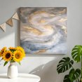 thumbnail image 2 of Canvas Wall Art, Yellow Grey Ombre Framed Canvas Prints for Living Room Bathroom, Modern Marble Ink Painting Abstract Gallery Wrapped Wall Decor for Home Office, Gifts, 12"x12" Ship Next Day, 2 of 9