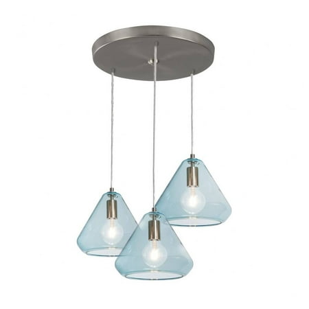 

AGP10MBSNAQRND3-AFX-Armitage - 3 Light Linear Pendant In Modern Style-8 Inches Tall and 21 Inches Wide Satin Nickel Aqua Armitage - 3 Light Linear
