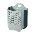 thumbnail image 3 of Wall-mounted Stable Standing Hollow Laundry Basket Folding Dirty Clothes Storage Bucket Bathroom Gadget-M,Light Blue, 3 of 5