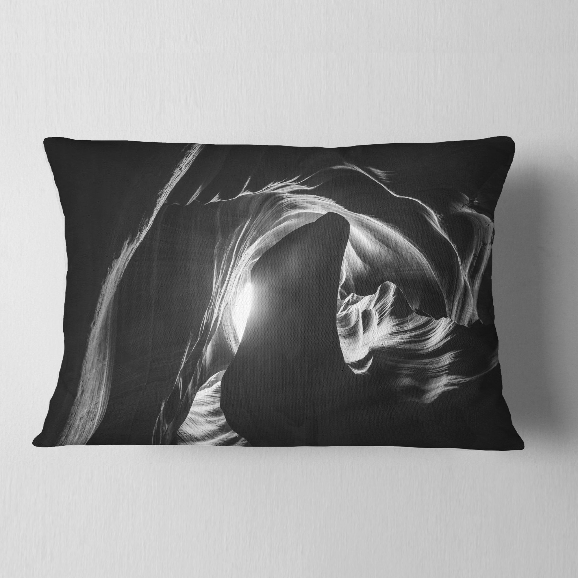 Designart Antelope Canyon in Navajo - Landscape Photography Throw Pillow - 12x20