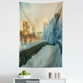 thumbnail image 1 of Winter Tapestry, Central Park Winter Skyscrapers and Snow Bow Bridge Manhattan New York, Fabric Wall Hanging Decor for Bedroom Living Room Dorm, 5 Sizes, Orange White Olive Green, by Ambesonne, 1 of 1