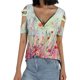 thumbnail image 5 of Lucakuins - Camiseta estampada con blusa para mujer, manga corta suelta con cremallera y cuello en V Lucakuins  moda, 5 of 9