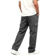 thumbnail image 7 of Cethrio Boys Cargo Sweatpants Size 10-12, Elastic Waist Open Bottom Fleece-lined Multiple Pockets Straight-leg Pants Dark Gray, 7 of 7