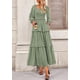 thumbnail image 4 of Vestido PRETTYGARDEN Maxi de Manga Larga con Fruncido y Escote Cuadrado XXL, 4 of 8