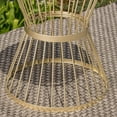 Anthony Outdoor 16 Inch Iron Side Table, Matte Gold