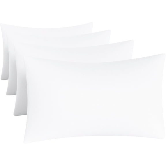 Luxurious White Queen Size Pillow Cases - Envelope Closure 4-Pack Lightweight