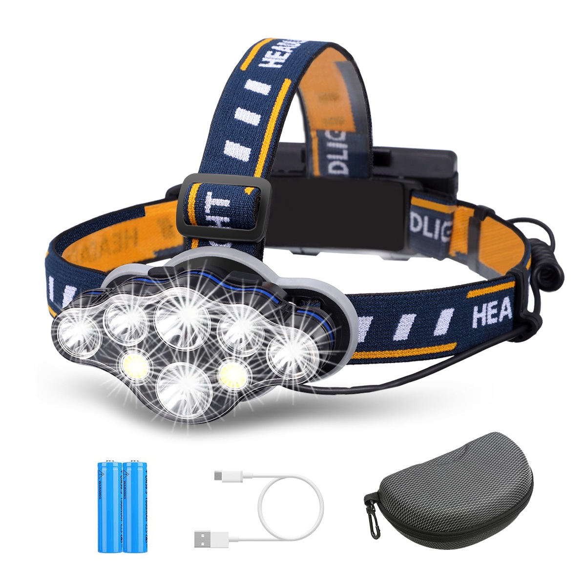 Super bright led Headlamp headlight flashlight USB rechargeable Work Light
