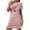 Pink, variant on Tnhcen Summer Versatile Pajama Dress – Round Neck Short Sleeve Fashion Print Soft Polyester Spandex S-2XL for Home/Outdoor Lounging