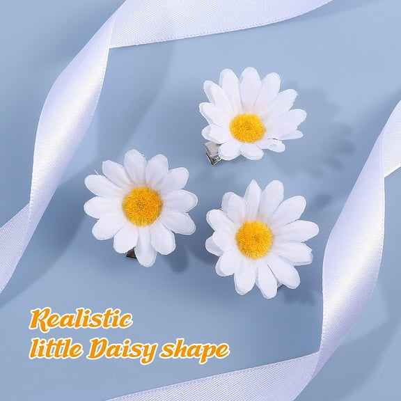 MIPCASE 10Pcs Mini Flower Claw Clips Hair Clips For Women In White Color For Wedding Party Daily Life
