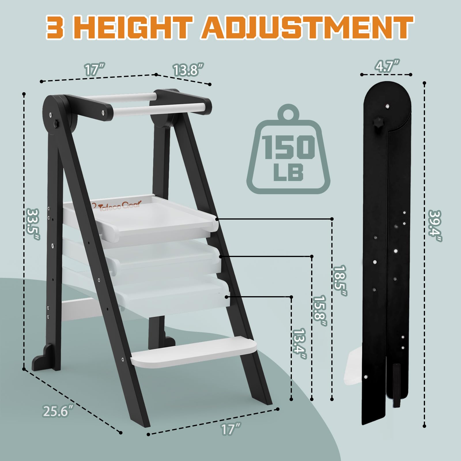 G Taleco Gear Foldable Toddler Kitchen Step Stool Helper photo 3