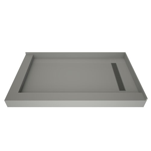 Tile Redi 72'' x 36'' Double Threshold Shower Base with Drain Grate