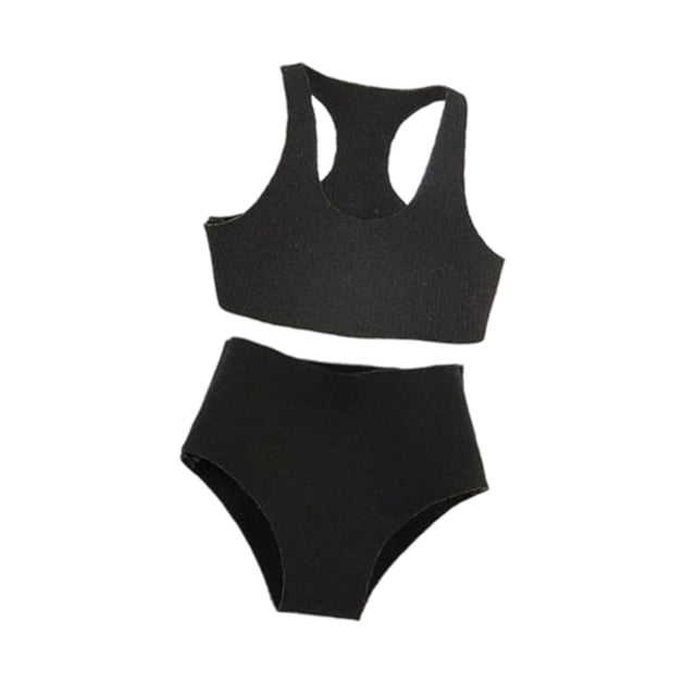 Conjunto de chaleco deportivo y pantalones cortos a escala 1/12, ropa para muñecas en miniatura, cómoda y ligera. Negro