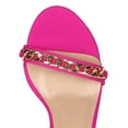 thumbnail image 4 of Glaze CD85 Women Leatherette Open Toe Single Band Chain Stiletto Sandal, 4 of 5