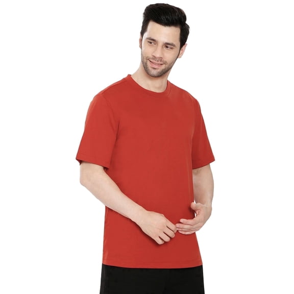 Turtle Bay New York Men's Crew Neck Solid Colour T-shirt in Short Sleeves and Relaxed Fit