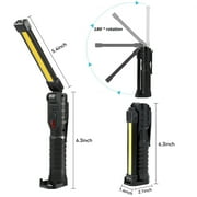 1000 Lumen Rechargeable Flashlights, Kepeak 2 Pack COB Work Lights with Magnetic Base, 7 Modes