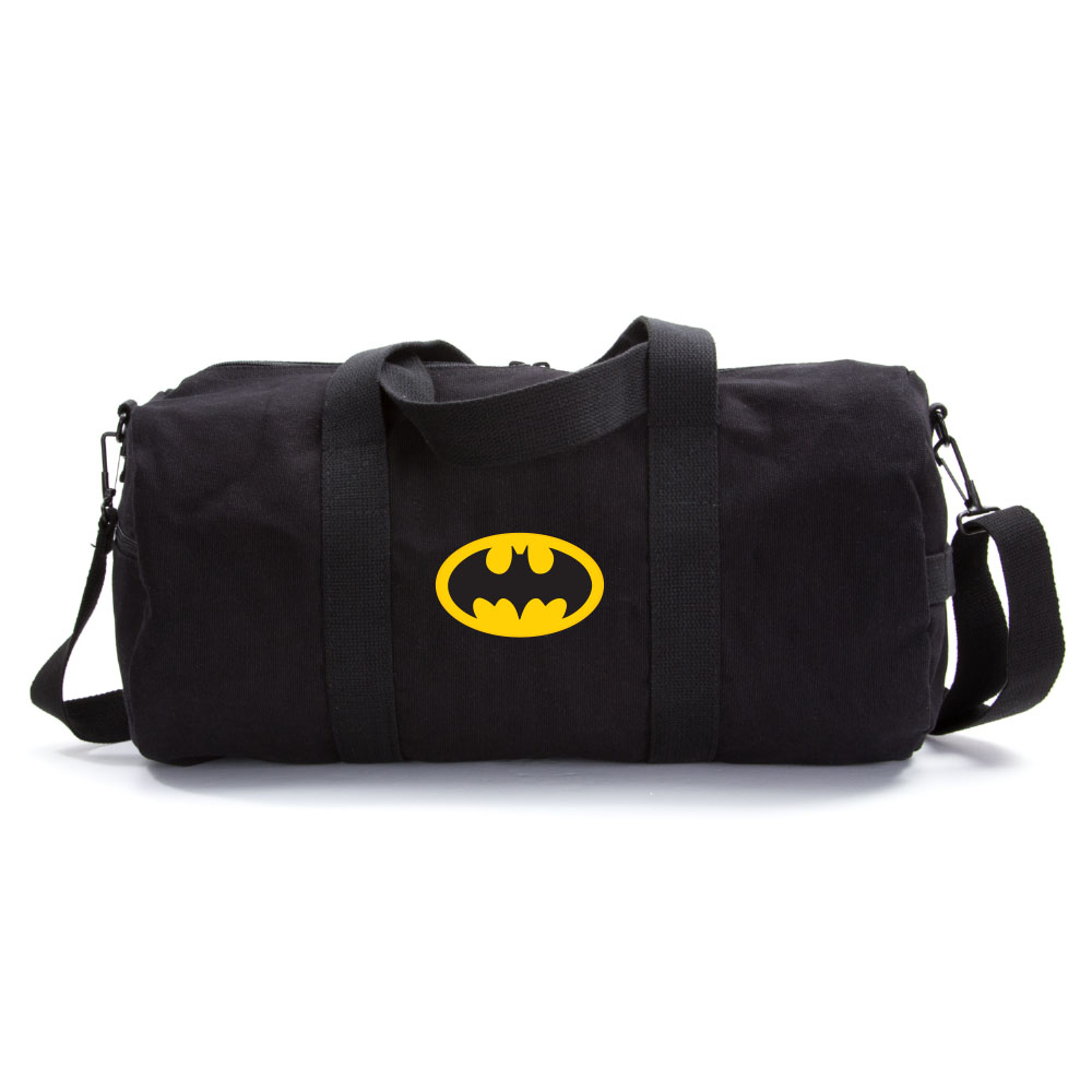 Batman Bat Symbol Logo Military Canvas Duffle Bag Travel Tote Sport Gym Duffel by Grab A Smile