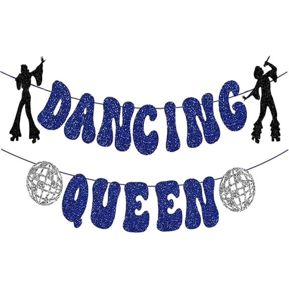 Dancing Queen Banner, Disco Bachelorette Decorations for Birthday Bridal Shower Wedding Party Girls 17th Birthday Party