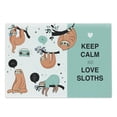 thumbnail image 1 of Animal Cutting Board, Lazy Sleepy Bear Tribe of Australian Sloths Keep Calm Words Cartoon Priint, Decorative Tempered Glass Cutting and Serving Board, Large Size, Multicolor, by Ambesonne, 1 of 1