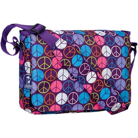 Wildkin Peace Signs Purple 13 Inch X 10 Messenger Bag Wildkin Peace Signs Purple 13 Inch X 10 Messenger Bag