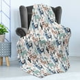 thumbnail image 4 of Llama Soft Flannel Fleece Throw Blanket, Children Cartoon Style Hand Drawn South American Animals Alpacas and Llamas Design, Cozy Plush for Indoor and Outdoor Use, 50" x 60", Multicolor, by Ambesonne, 4 of 5