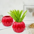 thumbnail image 1 of Originality Plastic Flower Pot Imitation Pumpkin Shape Decoration Vase Festive Dress Material Two Halves Splicing, 1 of 6