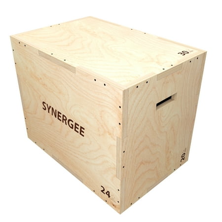 Synergee 3 in 1 Wood Plyometric Box for Jump Training and Conditioning 30/24/20