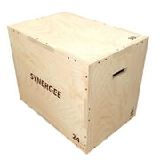 Synergee 3 in 1 Wood Plyometric Box for Jump Training and Conditioning. Wooden Plyo Box All In One Jump Trainer. Size - 16/14/12