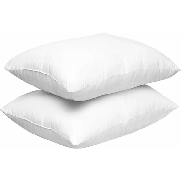 Set of 2 Cooling Gel-Infused Bed Pillows - Medium Firm Support for All Sleep Positions, 100% Cotton Cover, King, White