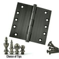thumbnail image 2 of EMBASSY Door Hinge 5 x 5 Solid Brass Pewter with Ball Tips, 2 of 7