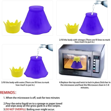 Volcano Microwave Oven Cleaner Kitchen Gadget Water and Vinegar ...