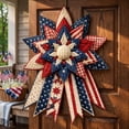 thumbnail image 3 of MInHoues 15.75" Patriotic Quilted Door Hanging Sewing Kit, DIY 4th of July Fabric Craft Project for Adults, Independence Day Star Ornament Wall Decor for Home Entryway Display, 3 of 4