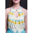 thumbnail image 3 of Bimba Tie-Dye Ladies Crew Neck Waist String Print Maxi Dress with Side Slits Summer Wear-XX-Large, 3 of 6