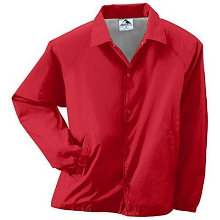 Orange Travel Jacket - Augusta Sportswear MEN'S NYLON COACH'S JACKET/LINED S Red