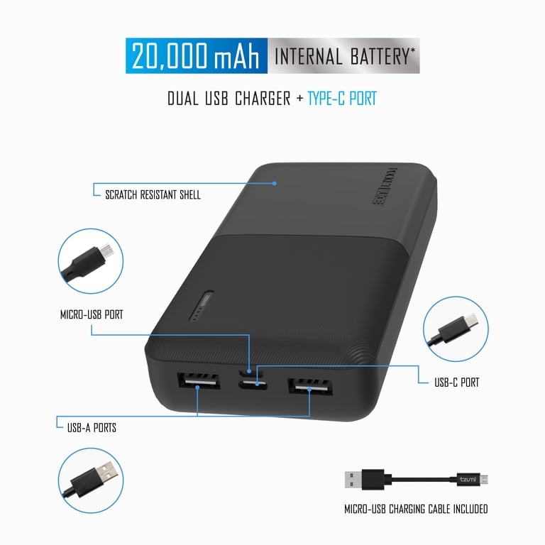 Pocket Juice Slim Pro 20,000mAh, Portable Power Bank and Charger