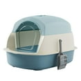 thumbnail image 3 of with Easy Clean Fully Enclosed Cat Toilet Front Entry Top Exit Durable for Blue, 3 of 9