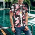 thumbnail image 6 of Rateoe Rose Flowers Pattern Men’s Baseball Short Sleeve Polo Shirt, Midweight Men's Shirt Golf Shirt Polo Shirts Quick Dry Short-X-Large, 6 of 7