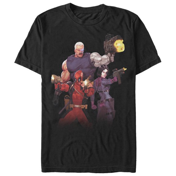 Men's Marvel X-Force Trio Graphic Tee Black Medium