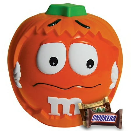 Chocolate Bowl M&M'S, Snickers, 3 Musketeers & Milky Way Halloween Candy, Minis Size, Pumpkin Party Bowl, 24.45 Oz ()