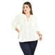 thumbnail image 4 of Blusa con detalle de moño Roman Fashion /Tallas Extras, 2657 (Hueso) blanco 42, 4 of 6